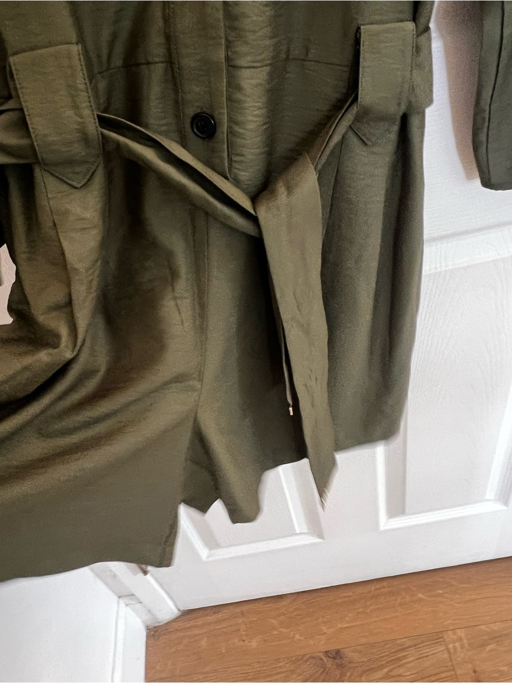 INC International Concepts Olive Green Belted Jumpsuit Romper - Picture 4 of 12